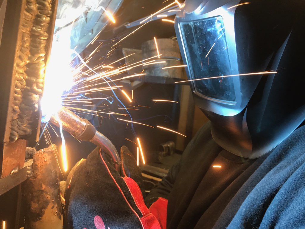 Student welding